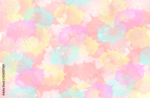 Abstract Watercolor Background Patern Illustration Design. Yellow ,Blue, Orange and Pink Shade Color.
