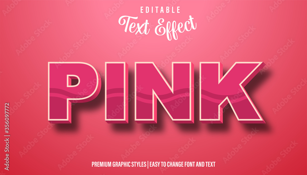 Pink, Editable Text Effect Font Style