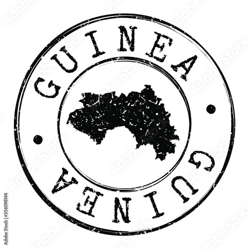 Guinea Stamp Postal. Map Silhouette Seal. Passport Round Design. Vector Icon. Design Retro Travel.