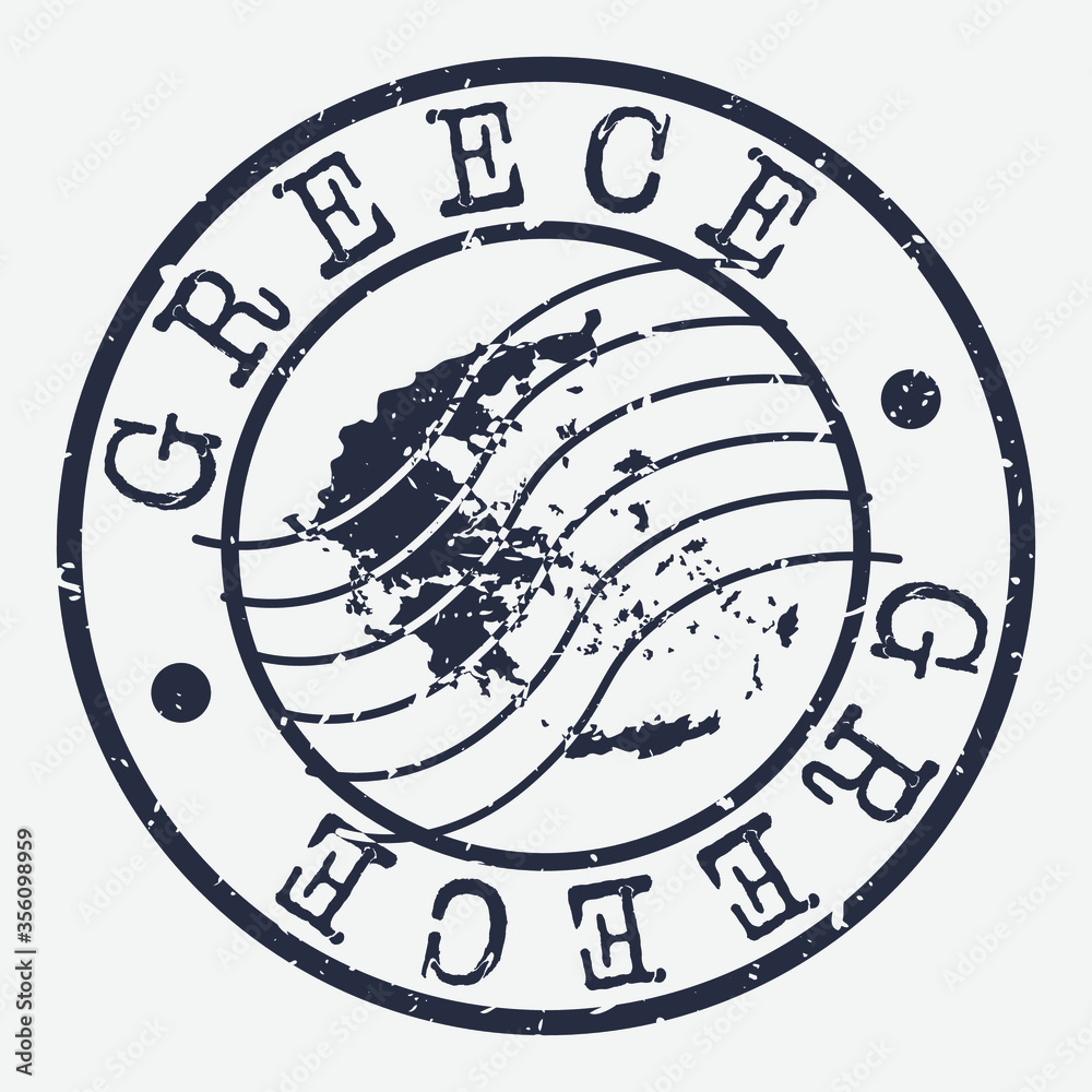 Greece Stamp Postal. Map Silhouette Seal. Passport Round Design. Vector Icon. Design Retro Travel.