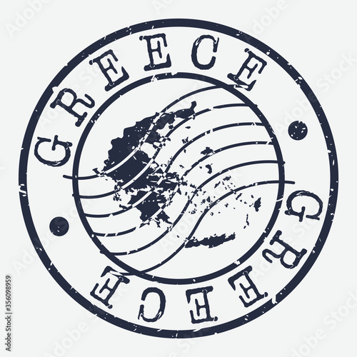 Greece Stamp Postal. Map Silhouette Seal. Passport Round Design. Vector Icon. Design Retro Travel.