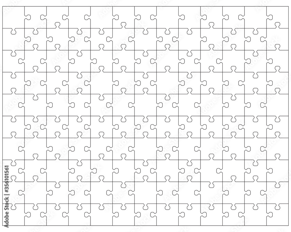 Vector illustration of white puzzle, separate pieces
Vector illustration of white puzzle, separate pieces