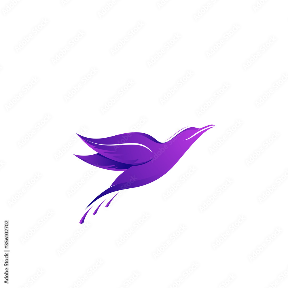 Obraz premium Bird and leaf colorful logo design