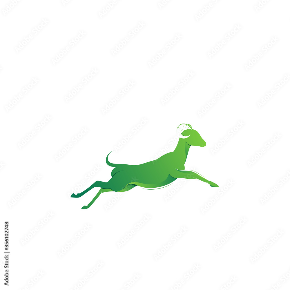 Fototapeta premium Goat logo design colorful