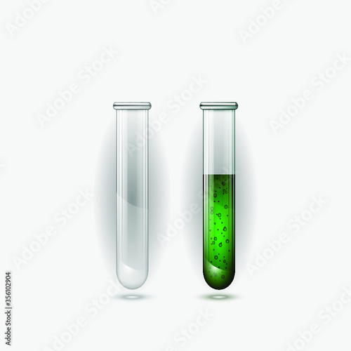 test tube with green liquid