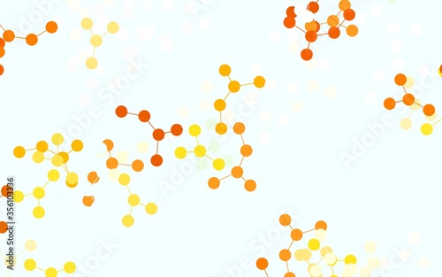 Fototapeta Naklejka Na Ścianę i Meble -  Light Blue, Yellow vector pattern with artificial intelligence network.