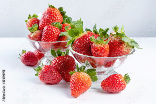 Arrangement with beautiful strawberries and accessories