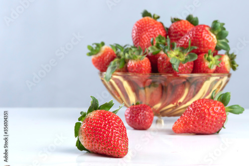 Arrangement with beautiful strawberries and accessories