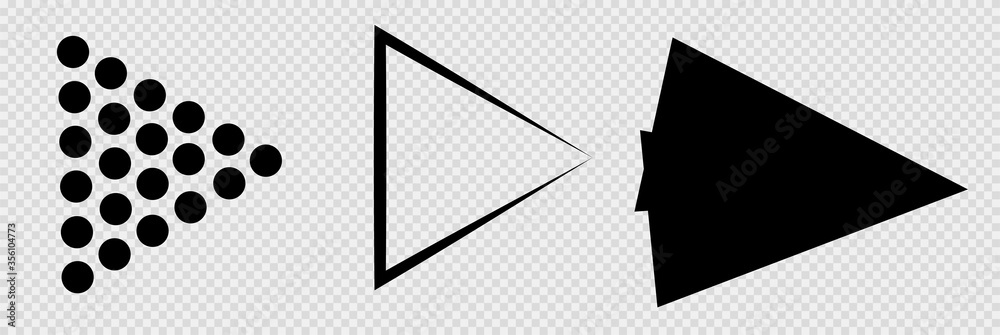Set of black vector arrows on a transparent background. Arrow icon ...