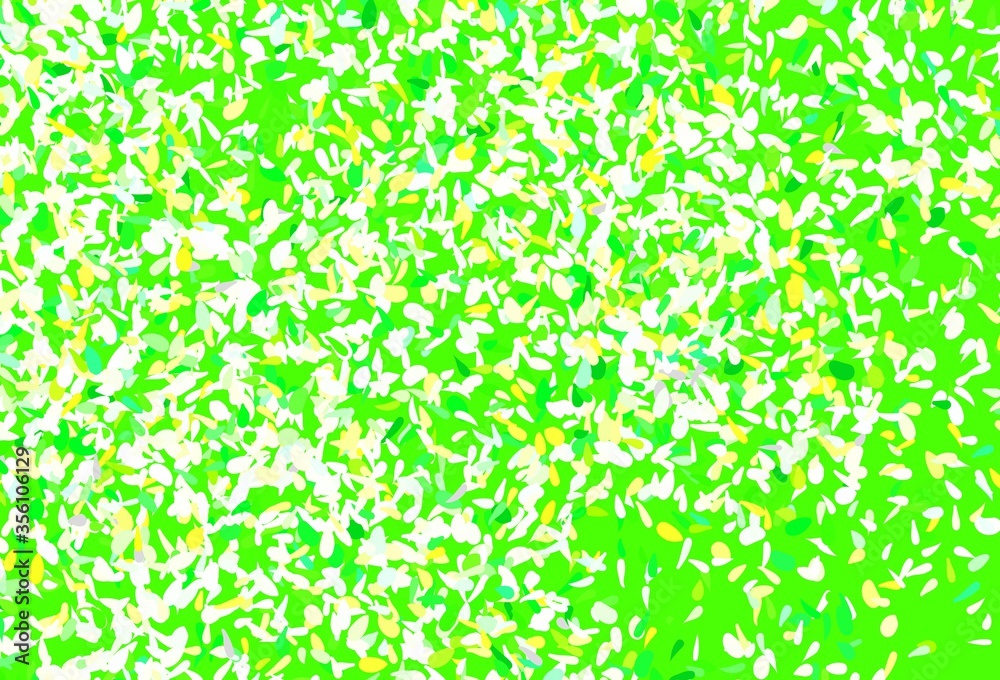 Light Green, Yellow vector elegant pattern with leaves. Light Green, Yellow vector elegant pattern with leaves.