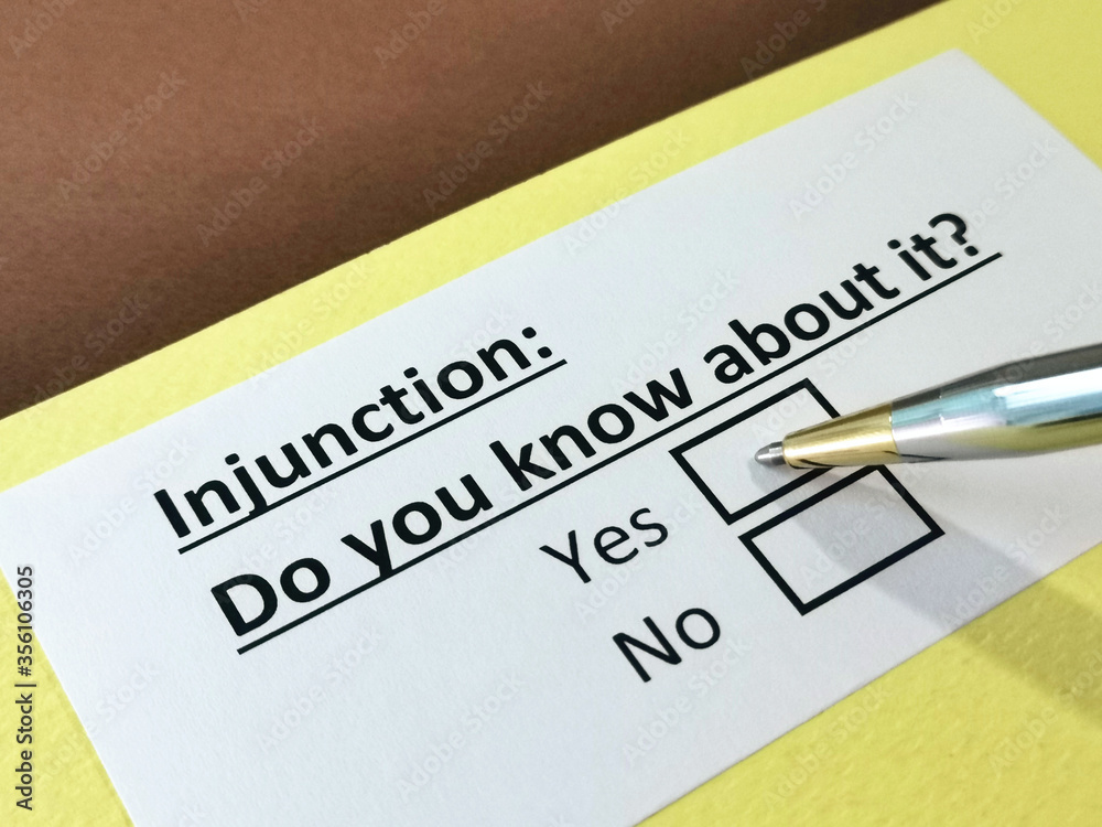 One person is answering question about injunction.