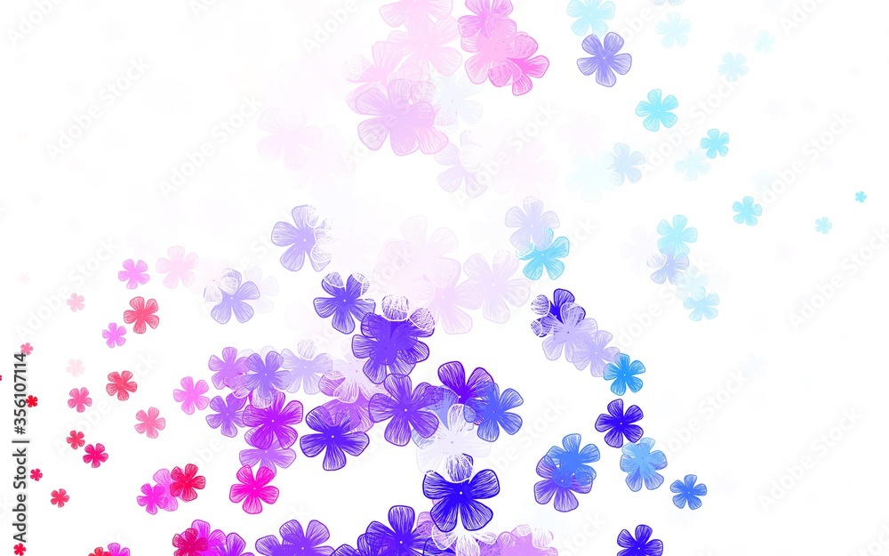 Light Blue, Red vector elegant background with flowers.