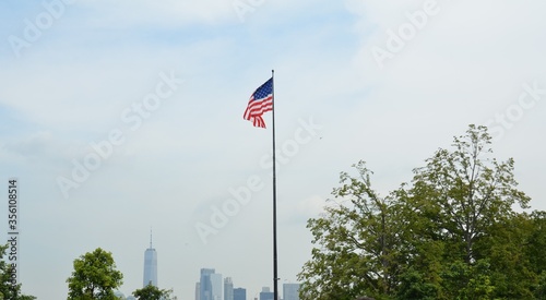 flag of the United States of America with New York