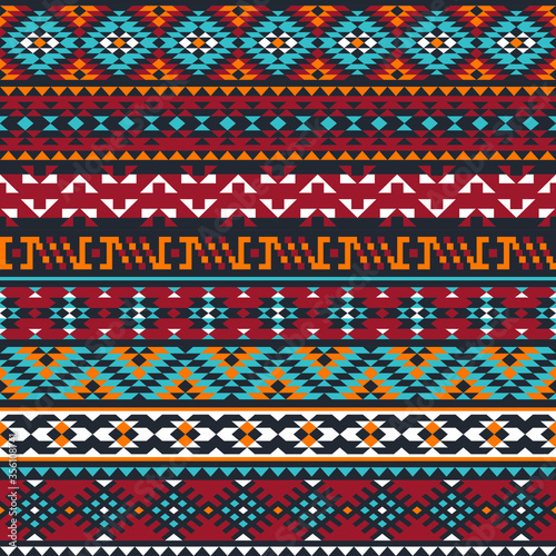 retro colors tribal vector seamless navajo pattern. aztec abstract geometric art print. Ethnic vector background. Wallpaper, cloth design, fabric, tissue, cover, cotton, papper, textile template