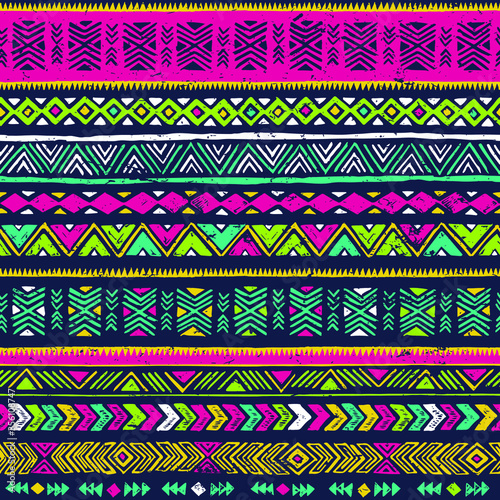 multicolor tribal vector seamless pattern. aztec fancy abstract geometric  art print. ethnic background. doodle hand drawn. Wallpaper, cloth design,  fabric, cotton, cover, tissue, textile tamplate. Stock Vector | Adobe Stock