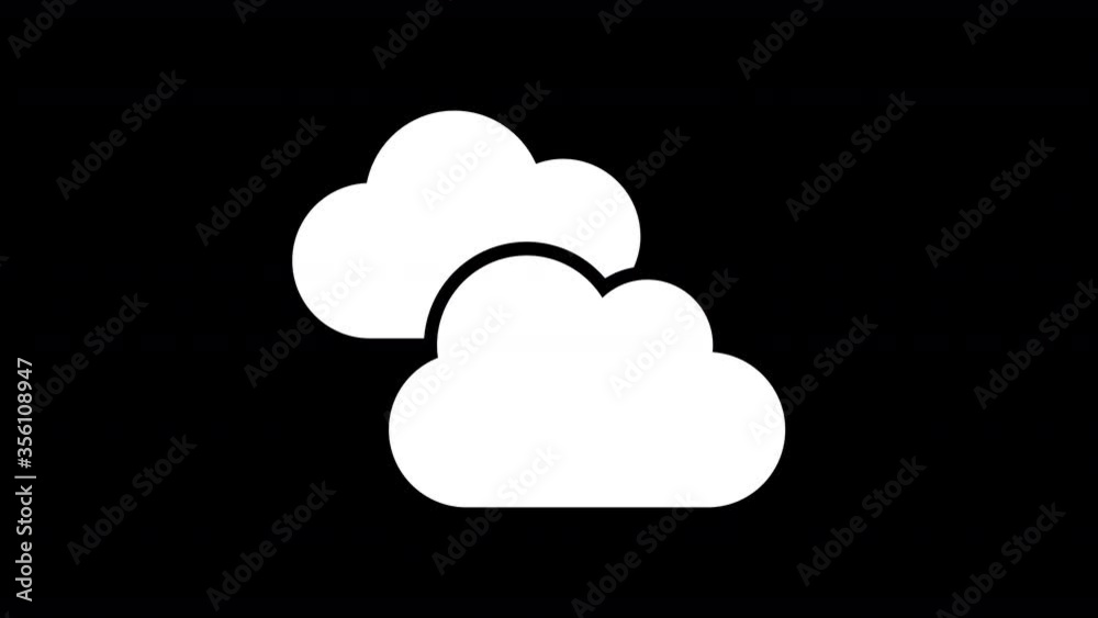 From the Glitch effect arises clouds symbol. Then the TV turns off. Alpha channel Premultiplied - Matted with color black From the Glitch effect arises clouds symbol. Then the TV turns off. Alpha channel Premultiplied - Matted with color black