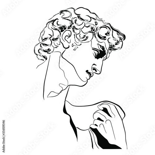 Vector linework of sculptire by Michelangelo "David".