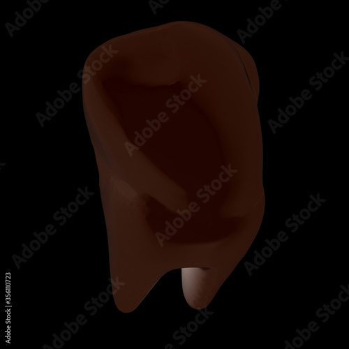 Tooth. 3d illustration. On a black background.