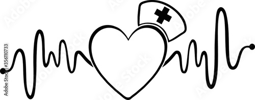 Heartbeat SVG, Nurse SVG, Doctor SVG, Healthcare Svg, Stethoscope Svg,nurse svg, medical team svg, medical svg, nursing svg, bandage svg	
