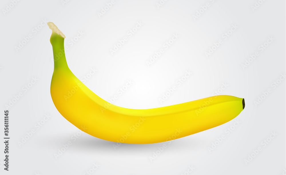 Perfect yellow banana. Realistic 3d vector isolated on white background. Perfect yellow banana. Realistic 3d vector isolated on white background.