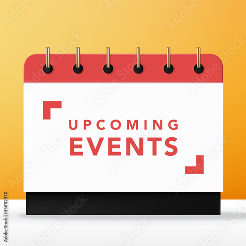 Vector Red & White Upcoming Event Calendar 