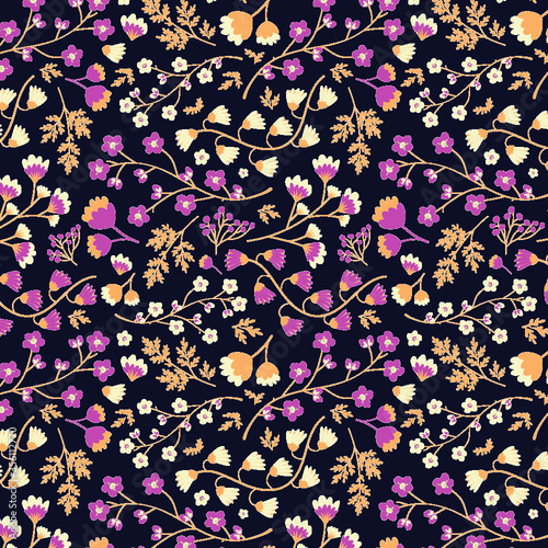 Seamless Pink and White Floral Pattern