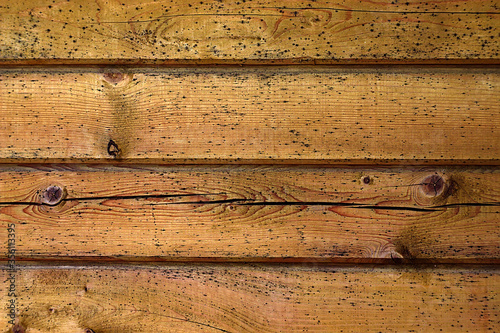 Wallpaper Mural fragment of a house wall made of wooden beams Torontodigital.ca