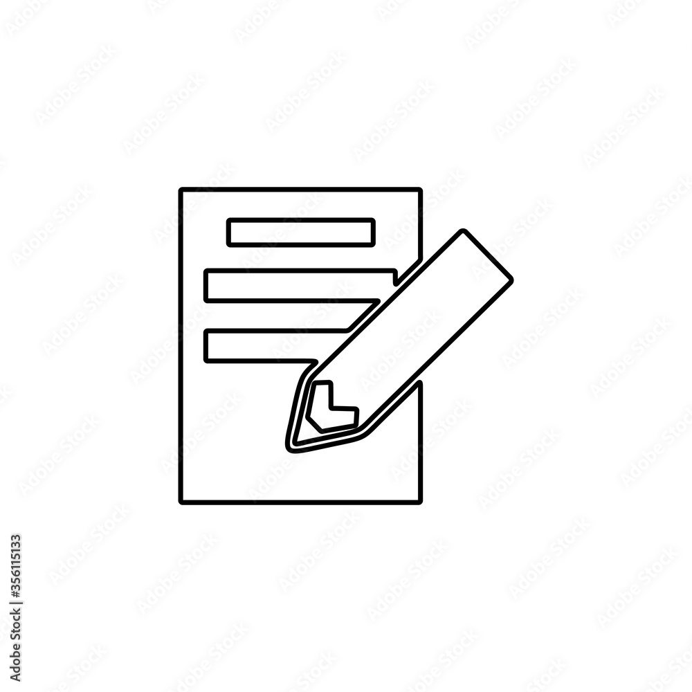 Paper and pen icon. Signing report or document icon. Paper and pen icon. Signing report or document icon.