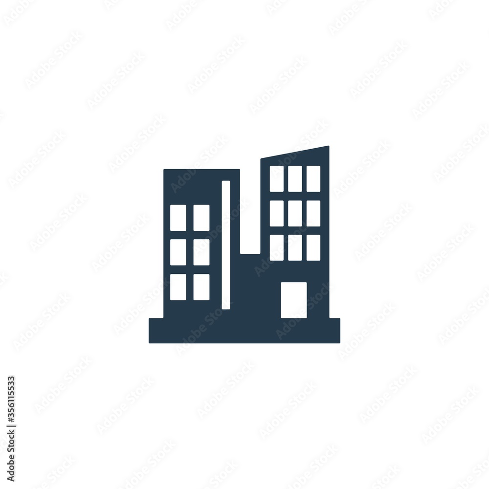 Office building sign icon on white background. Business plaza symbol. Office building sign icon on white background. Business plaza symbol.