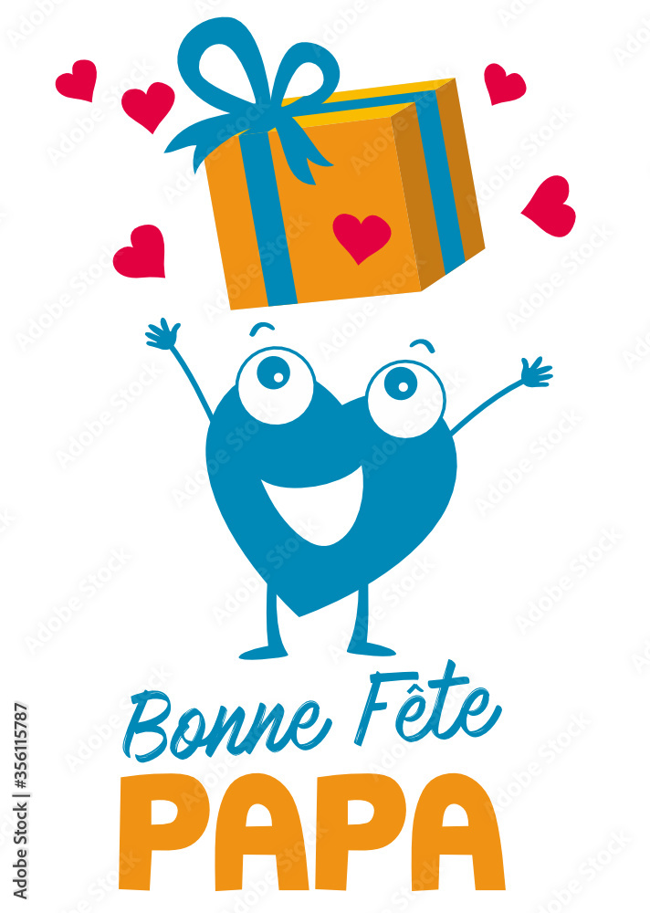 Bonne fête papa ! cadeau avec message cœur pour la fête des pères