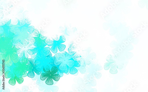 Light Green vector abstract pattern with flowers