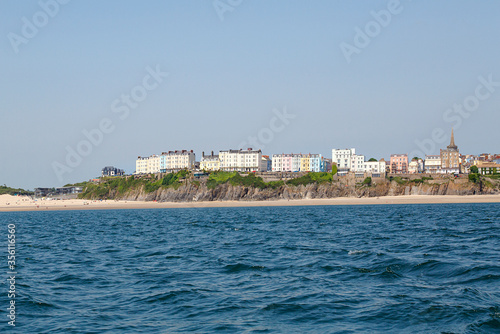Fototapeta Naklejka Na Ścianę i Meble -  Sailing the Pembrokeshire coast at Tenby to explore the coastline and see the wildlife including seals and puffins and visit Caldey Island.

