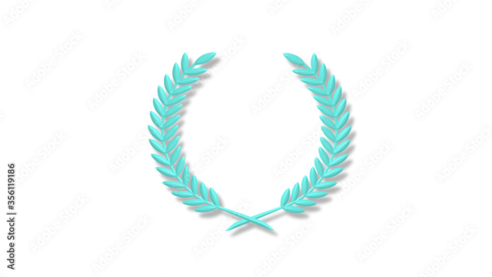 New cyan light 3d wheat icon on white background,Best 3d wheat icon
