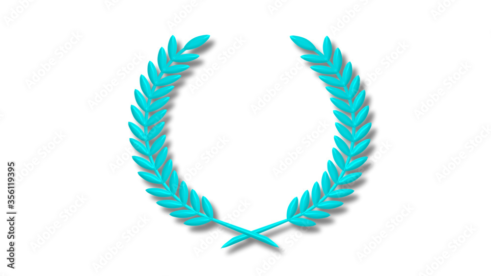 New cyan color 3d wheat icon on white background,Best wheat wheat icon