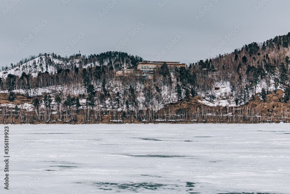 winter mountains on lake Baikal