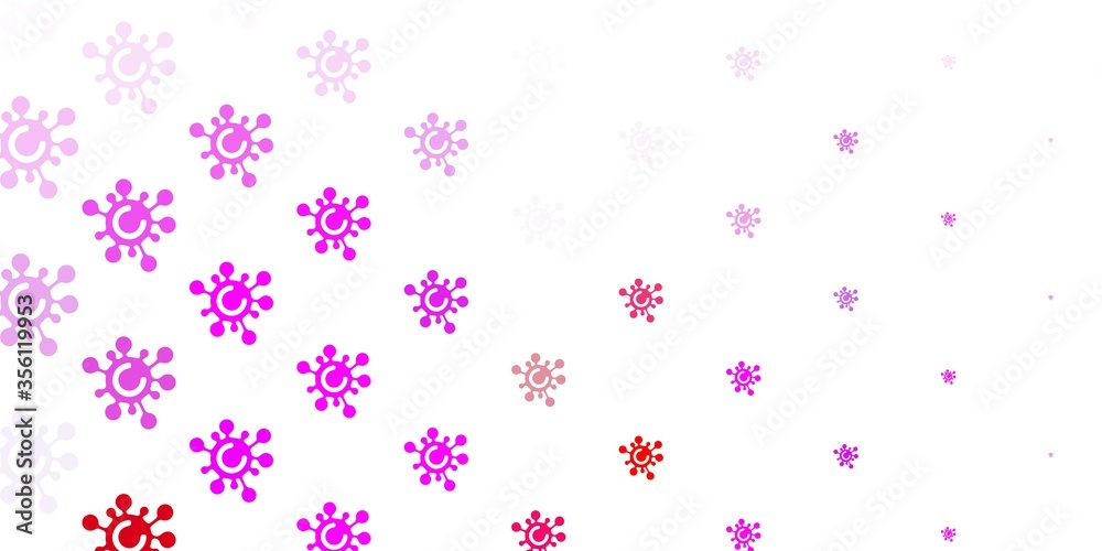 Light Pink, Red vector template with flu signs. Light Pink, Red vector template with flu signs.