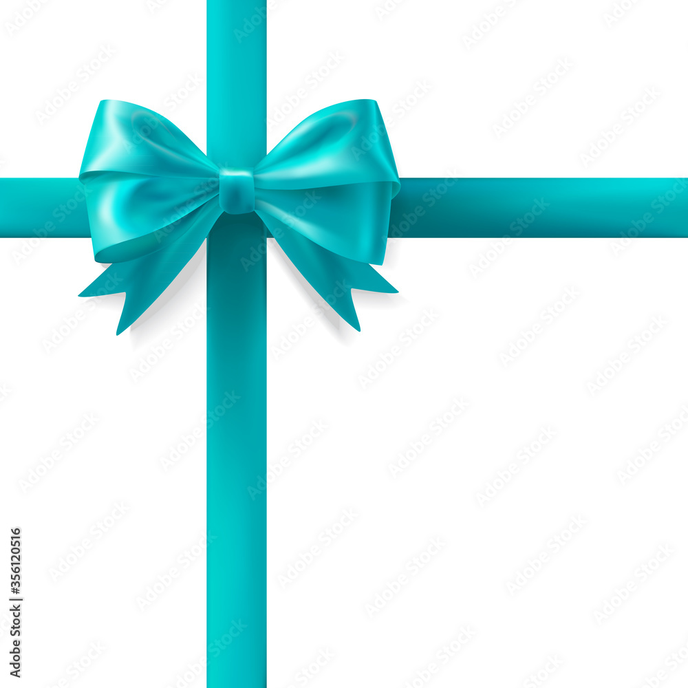 turqoise holiday ribbon bow as decorative design element. vector turqoise holiday ribbon bow as decorative design element. vector