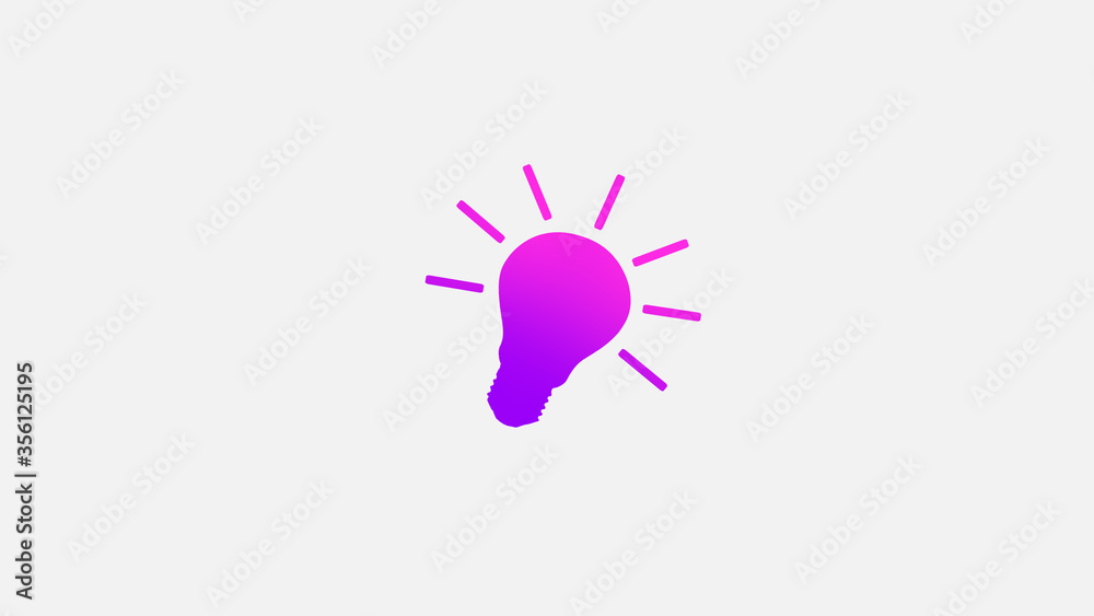 Amazing pink and purple gradient bulb icon,Ideas light bulb icon on white background Amazing pink and purple gradient bulb icon,Ideas light bulb icon on white background