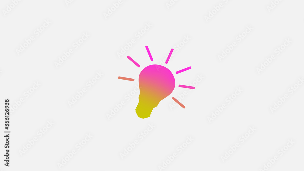 Amazing pink and yellow color bulb icon on white background,light bulb icon Amazing pink and yellow color bulb icon on white background,light bulb icon