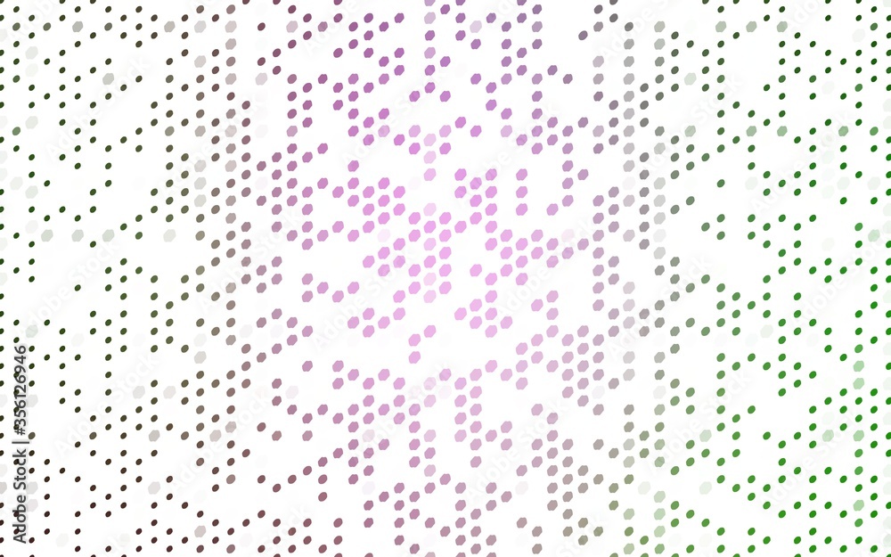 Light Pink, Green vector pattern with christmas snowflakes. Shining colored illustration with snow in christmas style. The pattern can be used for year new  websites.