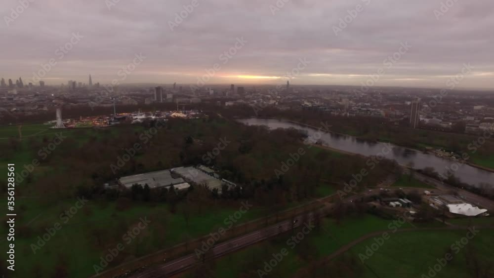 Drone Video The Serpentine Hyde Park London England Drone Video The Serpentine Hyde Park London England