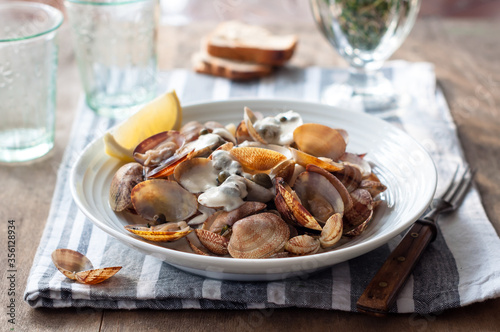 Steamed Clams or Shellfish with Cream Sauce