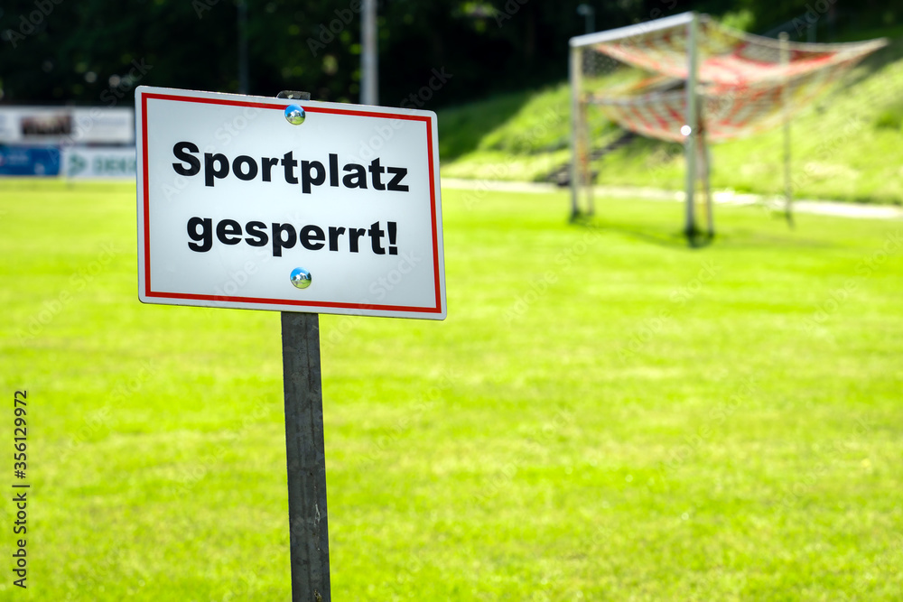 Sign shows sports ground is closed
