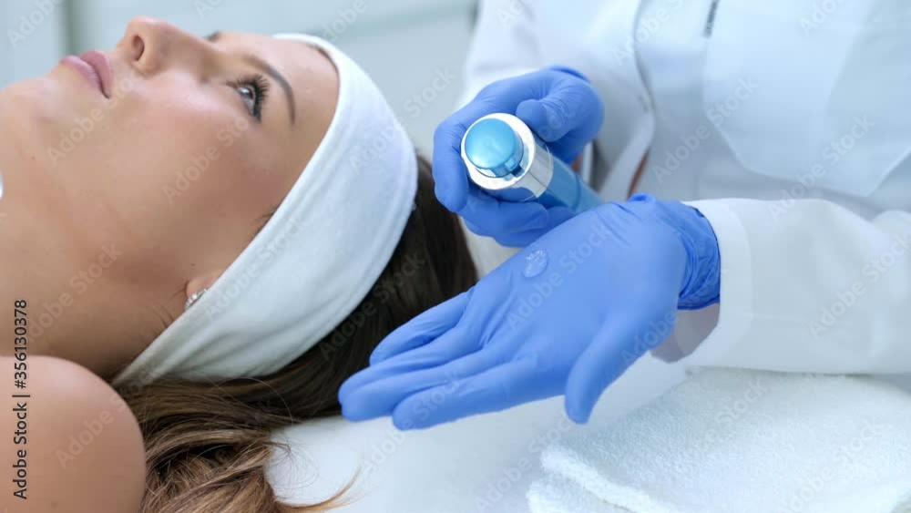 Close-up 4K video of woman enjoying beauty treatment in professional salon Close-up 4K video of woman enjoying beauty treatment in professional salon