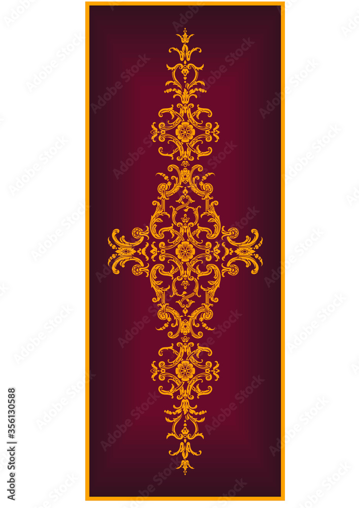 Obraz premium classic pattern ornament carpet panel baroque rococo