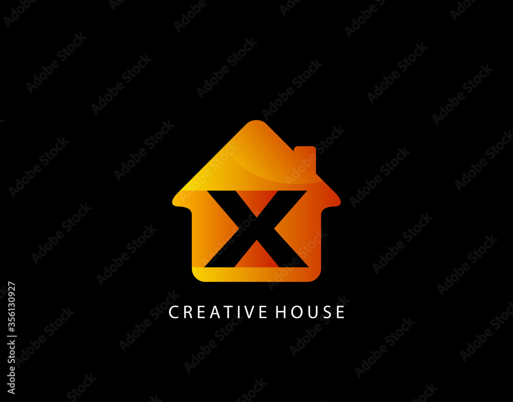 House X Letter Logo. Creative Icon Created From Negative Space of Initial X Combined With Minimalist House Shape Design. Perfect for modern real estate industry. House X Letter Logo. Creative Icon Created From Negative Space of Initial X Combined With Minimalist House Shape Design. Perfect for modern real estate industry.