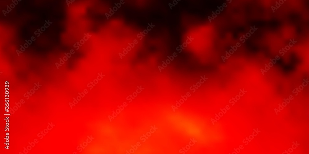 Light Orange vector texture with cloudy sky. Illustration in abstract style with gradient clouds. Template for websites.