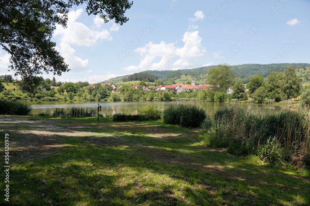 Herpf, Rhoen, Fish pond, Biosphere Reserve Rhoen, Thuringia, Germany, Europe
