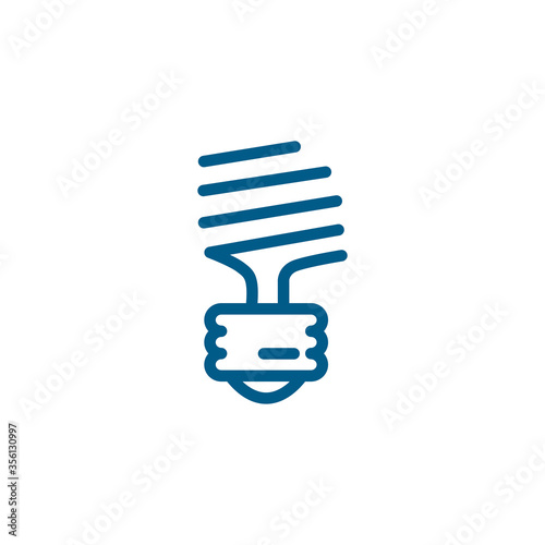 Energy Saving Bulb Line Blue Icon On White Background. Blue Flat Style Vector Illustration