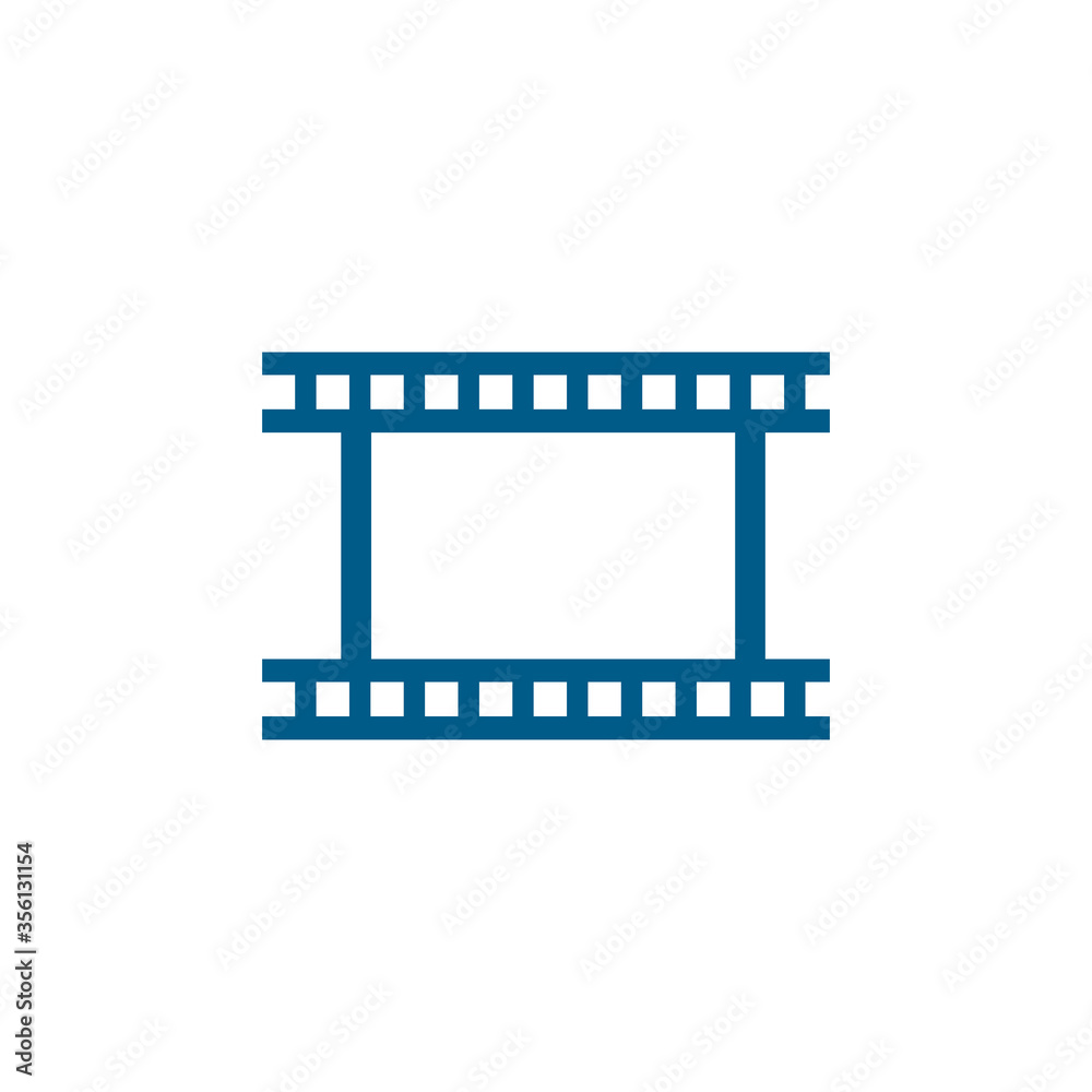 Film Strip Blue Icon On White Background. Blue Flat Style Vector Illustration Film Strip Blue Icon On White Background. Blue Flat Style Vector Illustration